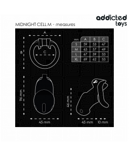 ADDICTED TOYS LOCKED - MINDNIGHT CELL GABBIA PER PENE TAGLIA M