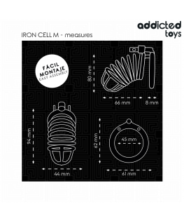 ADDICTED TOYS LOCKED - GABBIA PER PENE IN METALLO CON CELLULE DI FERRO TAGLIA M