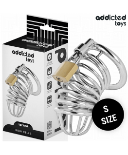 ADDICTED TOYS LOCKED - GABBIA PER PENE IN METALLO CON CELLULE DI FERRO 4 CM TAGLIA S