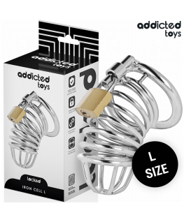 ADDICTED TOYS LOCKED - GABBIA PER PENE IN METALLO CON CELLULE DI FERRO 5 CM TAGLIA L