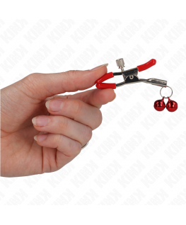 KINK - PINZA PER CAPEZZOLI DOPPIA CAMPANA ROSSA 6 CM