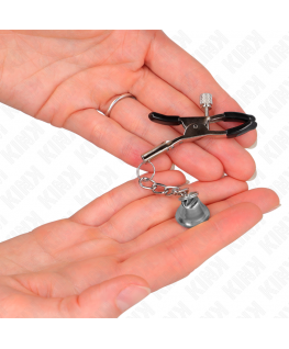 KINK - MORSETTI PER CAPEZZOLI CON CIONDOLO CAMPANELLA IN ARGENTO 6 CM