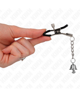 KINK - MORSETTI PER CAPEZZOLI CON CIONDOLO CAMPANELLA IN ARGENTO 6 CM