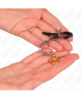 KINK - MORSETTI PER CAPEzzoli CON PENDENTE CAMPANELLA IN ORO 6 CM