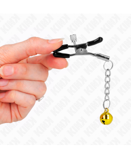 KINK - MORSETTI PER CAPEZZOLI CON PENDENTE JINGLE BELL ORO 6 CM