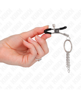 KINK - MORSETTO PER CAPEZZOLO O RING E CATENELLA ARGENTO 6 CM