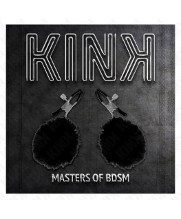 KINK - MORSETTO PER CAPEZZOLI CON SFERA IN ECOPELLICCIA NERA 6 CM