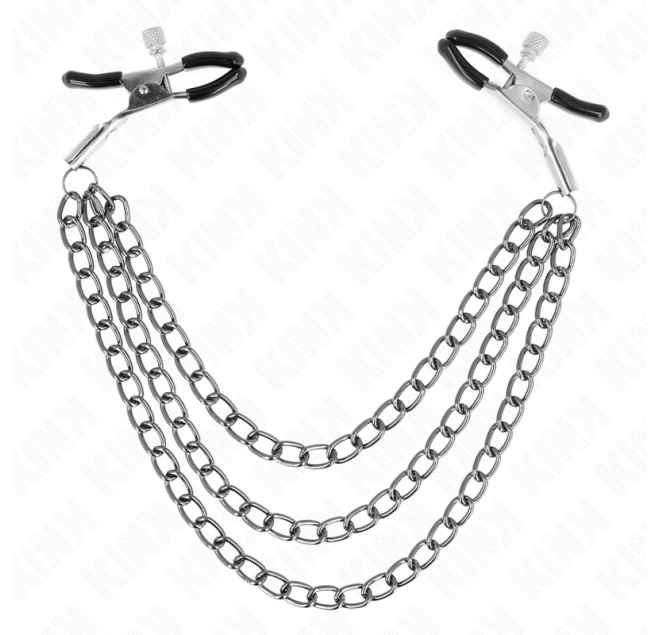 KINK - PINZE PER CAPEzzoli CON 3 CATENE NERE 20/23/28 CM