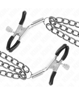 KINK - PINZE PER CAPEzzoli CON 3 CATENE NERE 20/23/28 CM