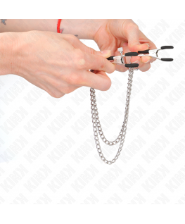 KINK - PINZE PER CAPEzzoli CON 2 CATENE SPESSE ARGENTO 20/23 CM