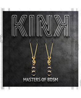 KINK - PINZE PER CAPEZZOLI SOTTILI ORO CON 3 PERLINE DI VETRO NERE 7 CM