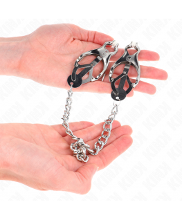 KINK - PINZE PER CAPEZZOLI TRIFOGLIO GIAPPONESE CON CATENA ARGENTO 30 CM