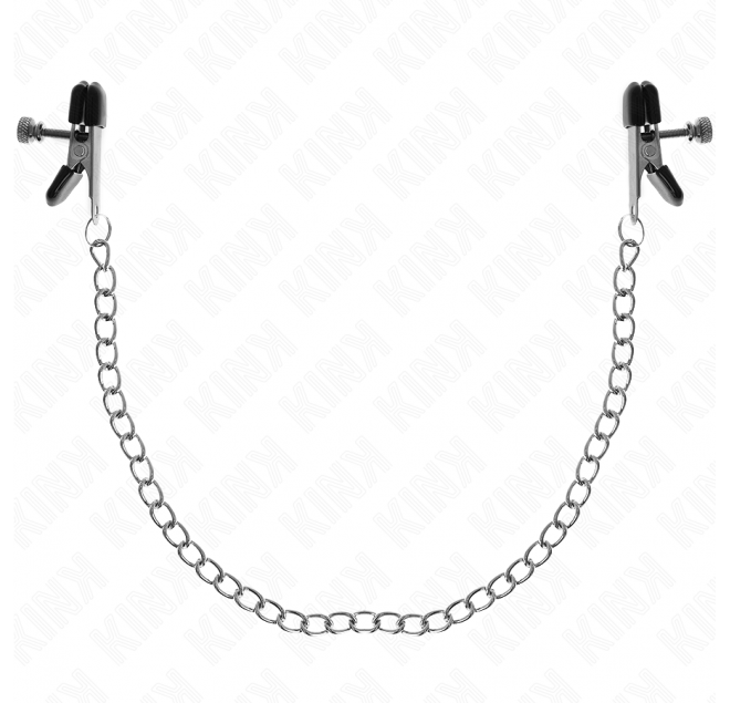KINK - MORSETTI PER CAPEZZOLI A CATENA PIATTA ARGENTO 34 CM