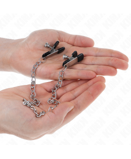 KINK - MORSETTI PER CAPEZZOLI A CATENA PIATTA ARGENTO 34 CM