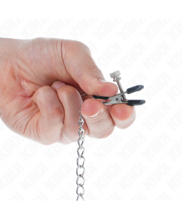 KINK - MORSETTI PER CAPEZZOLI A CATENA PIATTA ARGENTO 34 CM