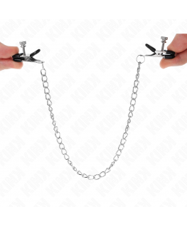 KINK - MORSETTI PER CAPEZZOLI A CATENA PIATTA ARGENTO 34 CM