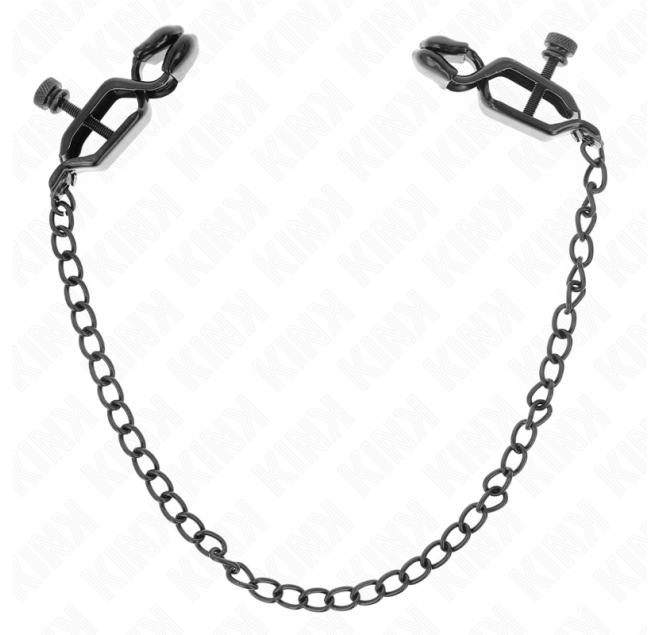 KINK - MORSETTI PER CAPEZZOLI A CATENA PIATTA NERA 30 CM