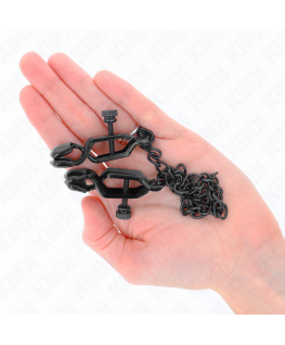 KINK - MORSETTI PER CAPEZZOLI A CATENA PIATTA NERA 30 CM