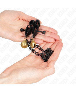 KINK - PINZE PER CAPEZZOLI A CATENA PIATTA E CAMPANA ARGENTO 30 CM