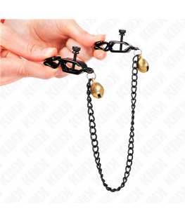 KINK - PINZE PER CAPEZZOLI A CATENA PIATTA E CAMPANA ARGENTO 30 CM