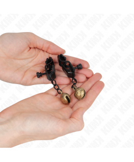 KINK - MORSETTI PER CAPEZZOLI STILE BELL JAW NERO 7 CM