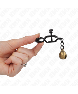 KINK - MORSETTI PER CAPEZZOLI STILE BELL JAW NERO 7 CM