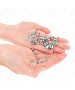 KINK - PINZE PER CAPEZZOLI A FIORE IN METALLO CON CATENA