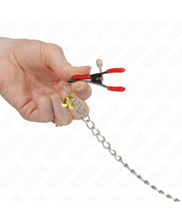 KINK - MORSETTI PER CAPEZZOLI TRIPLI E CLIT ROSSO CON CATENA 30 CM