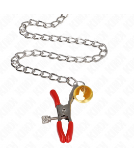 KINK - MORSETTI PER CAPEZZOLI TRIPLI E CLIT ROSSO CON CATENA 30 CM