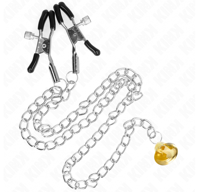 KINK - PINZE PER CAPEZZOLI A CATENA CON PENDENTE IN CORNO 30 CM