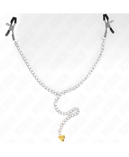 KINK - PINZE PER CAPEZZOLI A CATENA CON PENDENTE IN CORNO 30 CM