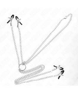 KINK - 4 MORSETTI PER CAPEZZOLI E CLIT REGOLABILI ARGENTO