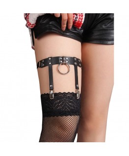 SUBBLIME - 953744 GIARRETRELLA PUNK IN PELLE REGOLABILE NERA TAGLIA UNICA