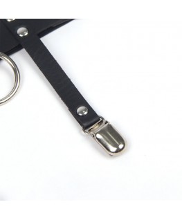 SUBBLIME - 953744 GIARRETRELLA PUNK IN PELLE REGOLABILE NERA TAGLIA UNICA