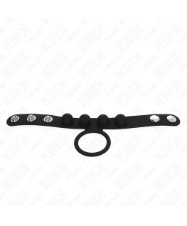 KINK - ANELLO PER PENE IN PELLE 3,5 CM CON CHIUSURA A PRESSIONE 23 X 2 CM