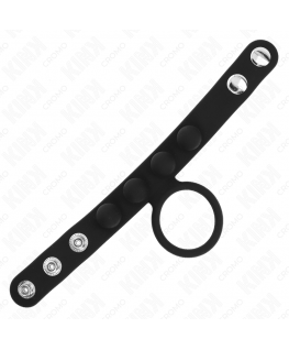 KINK - ANELLO PER PENE IN PELLE 3,5 CM CON CHIUSURA A PRESSIONE 23 X 2 CM