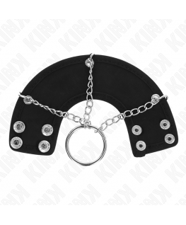KINK - ANELLO PER PENE CATENA 4 CM METALLO 7 CM CON CINTURA IN PELLE