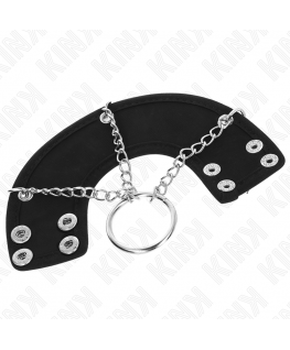 KINK - ANELLO PER PENE CATENA 4 CM METALLO 7 CM CON CINTURA IN PELLE