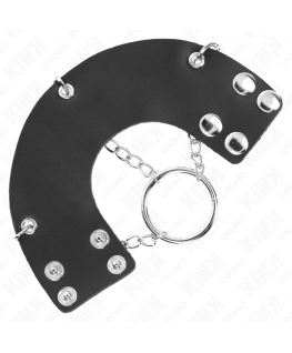 KINK - ANELLO PER PENE CATENA 4 CM METALLO 7 CM CON CINTURA IN PELLE