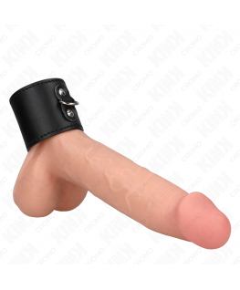 KINK - ANELLO PER PENE IN PELLE CON CHIUSURA A PRESSIONE 18 X 5 CM