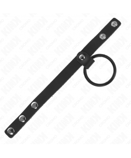 KINK - ANELLO PER PENE IN SILICONE 3,8 CM E DIVISORE PER PALLINE IN PELLE 22 X 1,5 CM