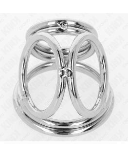 KINK - ANELLO PER PENE IN METALLO CROMATO TRIPLO DA 3,8 CM A 5 CM MODELLO 1