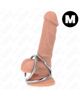KINK - ANELLO PER PENE IN METALLO CROMATO TRIPLO DA 3,8 CM A 5 CM MODELLO 2