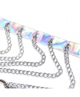 SUBBLIME - 953737 IMBRACATURA PETTORALE CON ANELLI E CATENE ARGENTO TAGLIA UNICA