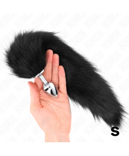 KINK - PLUG ANALE TAGLIA S 7 X 3 CM CON CODA SINTETICA 40 CM NERO