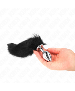 KINK - PLUG ANALE MISURA M 8 X 3,5 CM CON CODA SINTETICA 40 CM NERO