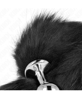 KINK - PLUG ANALE MISURA M 8 X 3,5 CM CON CODA SINTETICA 40 CM NERO