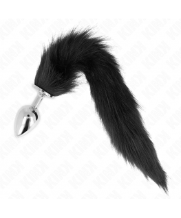 KINK - PLUG ANALE MISURA L 10 X 4 CM CON CODA SINTETICA 40 CM NERO