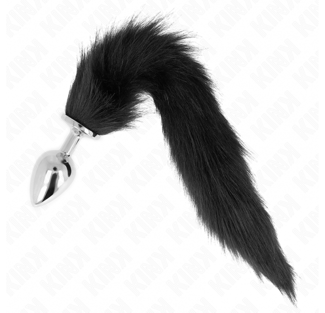 KINK - PLUG ANALE MISURA L 10 X 4 CM CON CODA SINTETICA 40 CM NERO