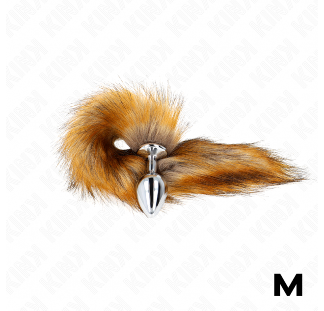 KINK - PLUG ANALE MISURA M 8 X 3,5 CM CON CODA SINTETICA 40 CM MARRONE